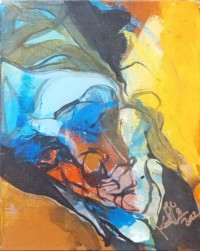 Khalid Khan-Kaay, 7 x 9.5 Inch, Acrylic on Board, Figurative Painting, AC-KHKN-100